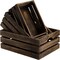 Set of 3 Nesting Wooden Crates, Rustic Wood Basket with Handles, Decorative Farmhouse Wooden Storage Container Boxes for Party, Office, Bedroom, Kitchen and Closet